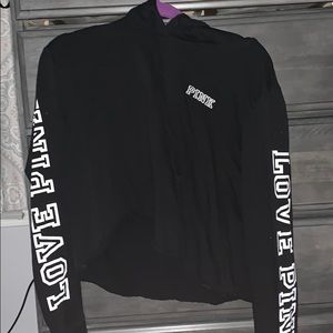 Black cropped hoodie